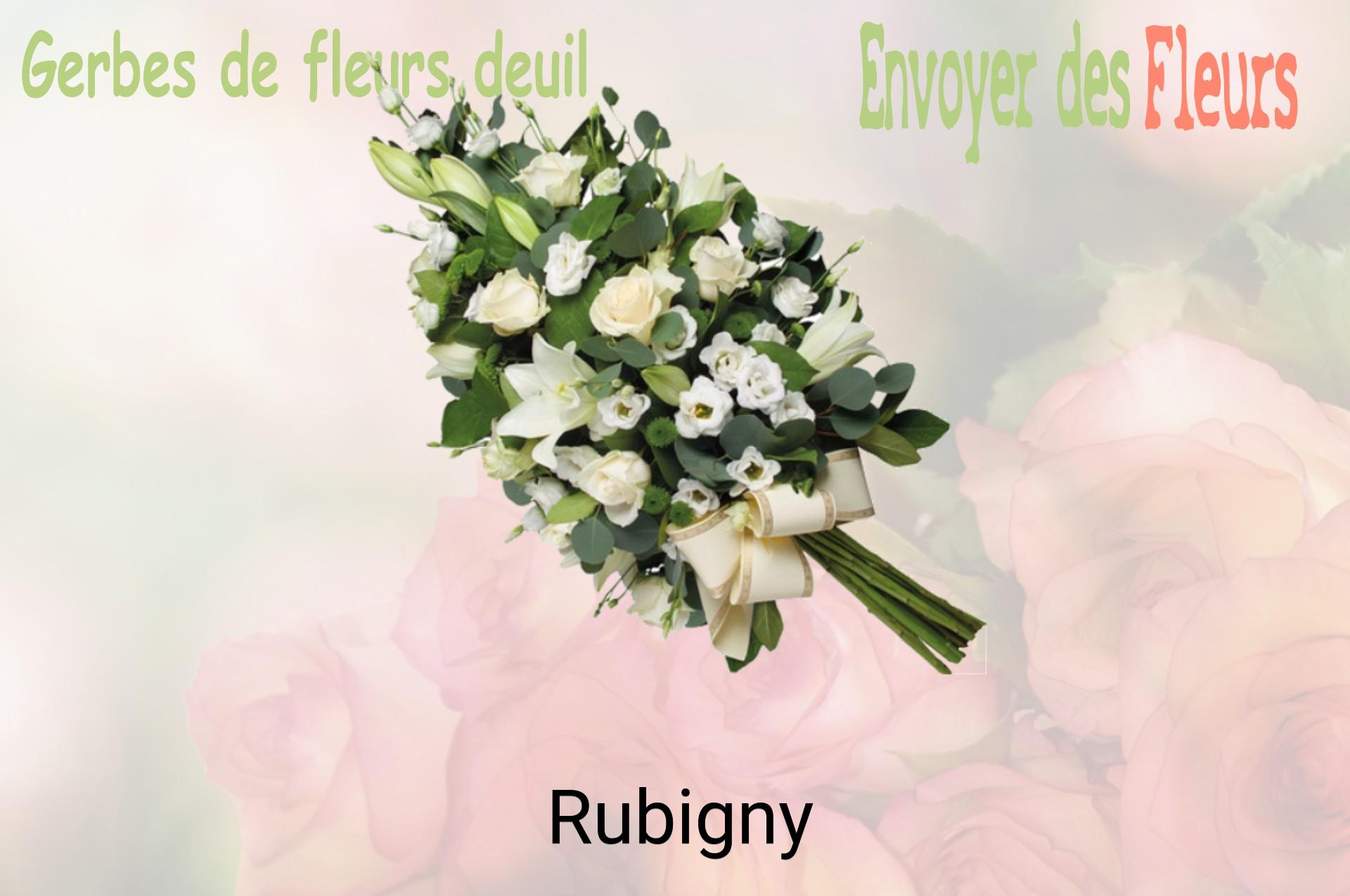 Gerbe de fleurs de deuil livrée à Rubigny